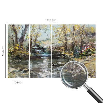 High quality photo wallpaper featuring a forest stream scene
