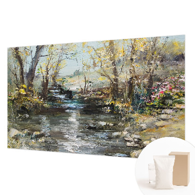 High quality photo wallpaper featuring a forest stream scene