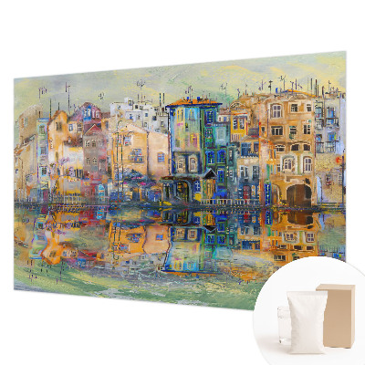 Premium wall mural for bedroom featuring a magical city design