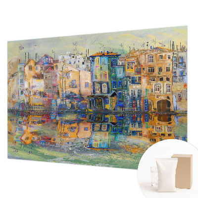 Premium wall mural for bedroom featuring a magical city design