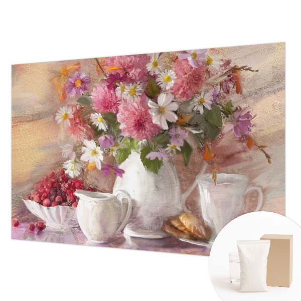 Premium photo wallpaper with a wildflower motif