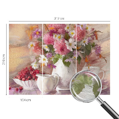 Premium photo wallpaper with a wildflower motif