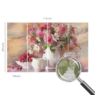 Premium photo wallpaper with a wildflower motif