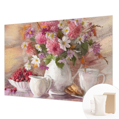 Premium photo wallpaper with a wildflower motif