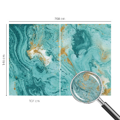 Non-woven wall mural with a sea waves design