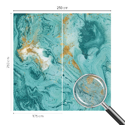 Non-woven wall mural with a sea waves design