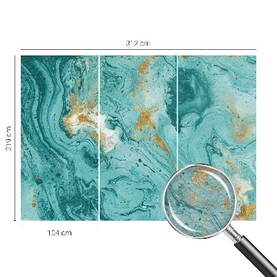 Non-woven wall mural with a sea waves design