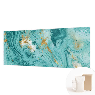 Non-woven wall mural with a sea waves design