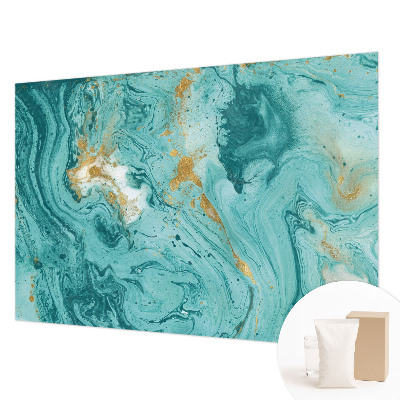 Non-woven wall mural with a sea waves design