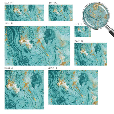 Non-woven wall mural with a sea waves design