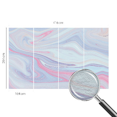 Non-woven photo wallpaper with a pastel swirl design