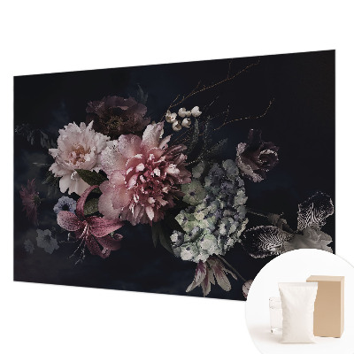 Wallpaper mural with a floral arrangement design