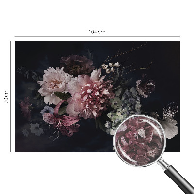 Wallpaper mural with a floral arrangement design
