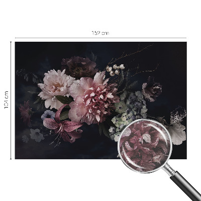 Wallpaper mural with a floral arrangement design