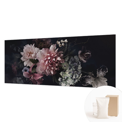 Wallpaper mural with a floral arrangement design