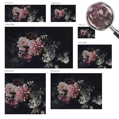 Wallpaper mural with a floral arrangement design