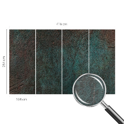 Wall mural for living room with a rustic surface finish