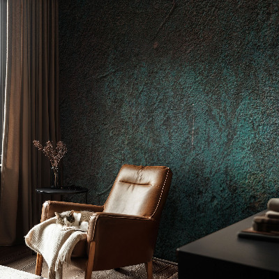 Wall mural for living room with a rustic surface finish