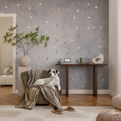 Bedroom wall mural wallpaper with a symmetrical dotted pattern