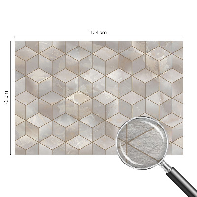 Large wall mural with a geometric mosaic design