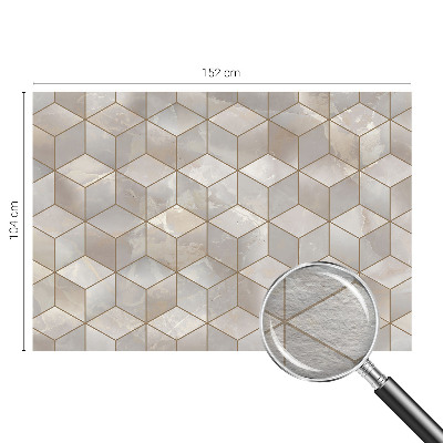 Large wall mural with a geometric mosaic design
