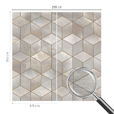 Large wall mural with a geometric mosaic design