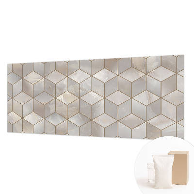 Large wall mural with a geometric mosaic design