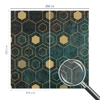 Large wall mural wallpaper with a geometric hexagon pattern