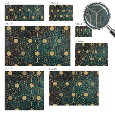 Large wall mural wallpaper with a geometric hexagon pattern