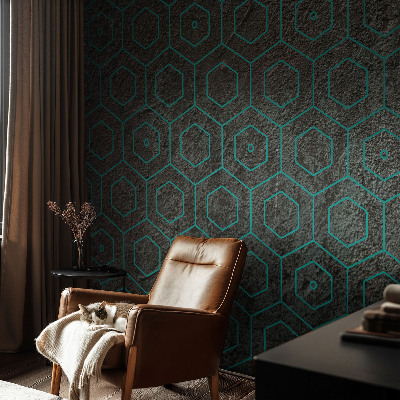 Modern wall mural with a geometric pattern