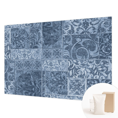 Custom size wall mural with a plant ornament design