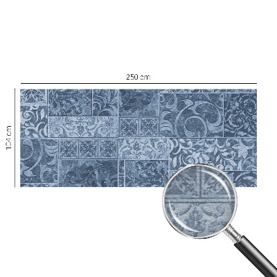 Custom size wall mural with a plant ornament design