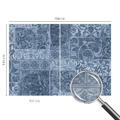 Custom size wall mural with a plant ornament design