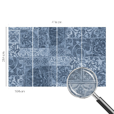 Custom size wall mural with a plant ornament design