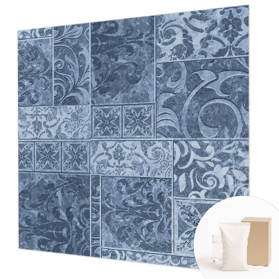 Custom size wall mural with a plant ornament design