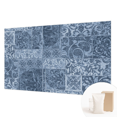 Custom size wall mural with a plant ornament design