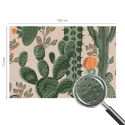 High quality wall mural wallpaper with a green cactus design