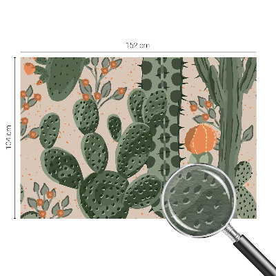 High quality wall mural wallpaper with a green cactus design