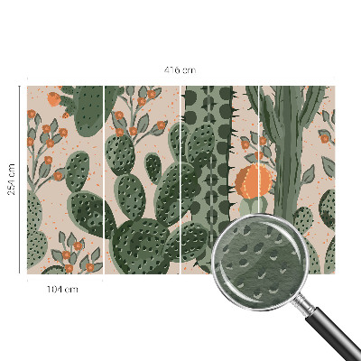 High quality wall mural wallpaper with a green cactus design