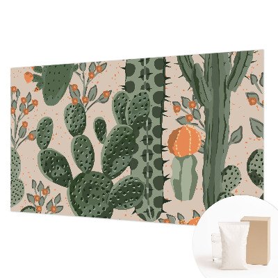 High quality wall mural wallpaper with a green cactus design
