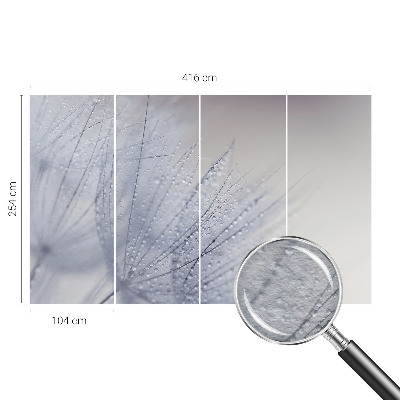 Premium wall mural for bedroom featuring a dewy dandelion design