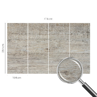 Wall mural with a wooden rings design