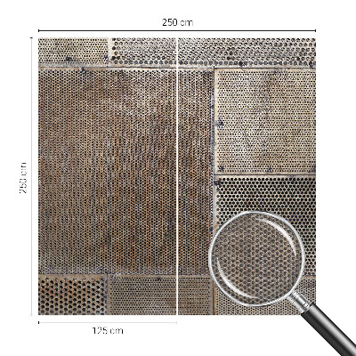Wall mural for living room with metallic patterns