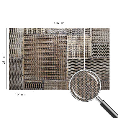 Wall mural for living room with metallic patterns