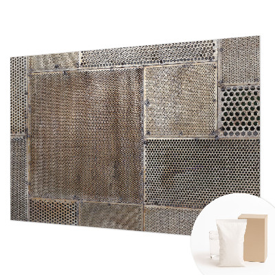 Wall mural for living room with metallic patterns