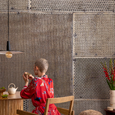 Wall mural for living room Metallic patterns