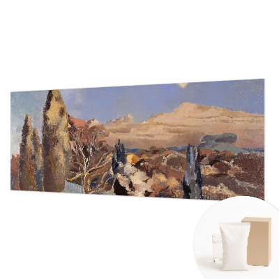 Large wall mural featuring a forest landscape