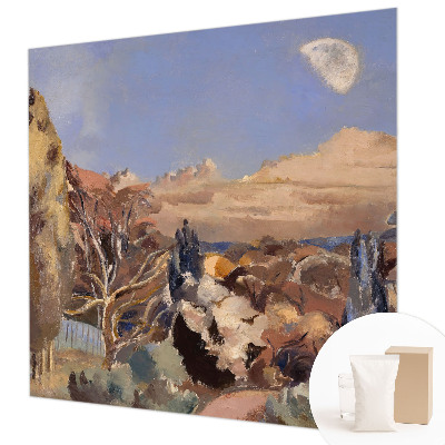 Large wall mural featuring a forest landscape