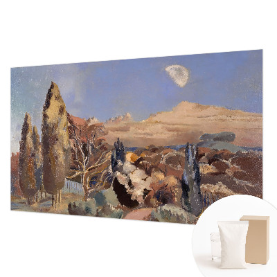 Large wall mural featuring a forest landscape
