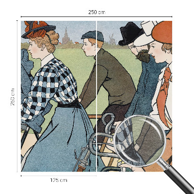 Large wall mural wallpaper Vintage cyclists